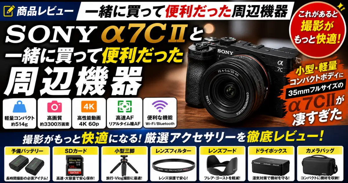 SONY α7CII と一緒に買って便利だった周辺機器を商品レビュー｜小型・軽量コンパクトボディに35mmフルサイズの α7CII が凄すぎた